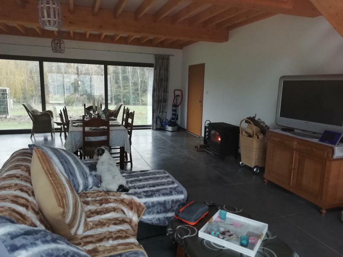 Florennes Gite Neuf 150 M2 Devant Un Grand Lac Prive De 2 Hectares Poissonneux Au Milieu Des Bois Exterior photo
